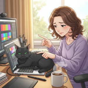 午前0時の黒猫と、夜明けを知った私 ～アラフォーデザイナー、迷い猫がくれた新しい朝～